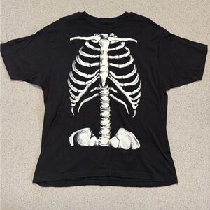 Black Skeleton Graphic T-Shirt, Size XL
